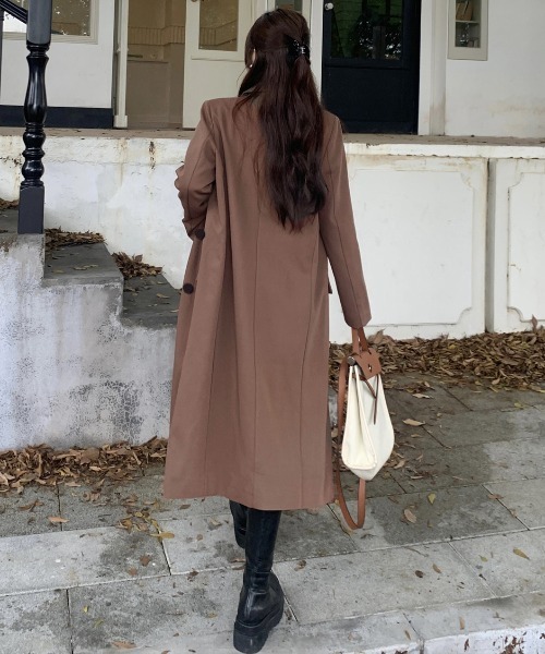 ロング丈　トレンチコート　ダブル　本革　大きいサイズ　ダークブラウン 楽天市場】レザーコート 本革 本革コート トレンチコート 膝丈 牛革