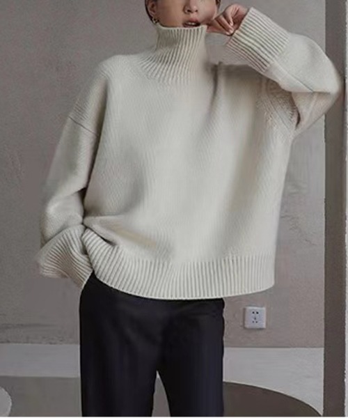 NEW GENTLEMAN ニット セーター ミア タートルネック ルーズニット