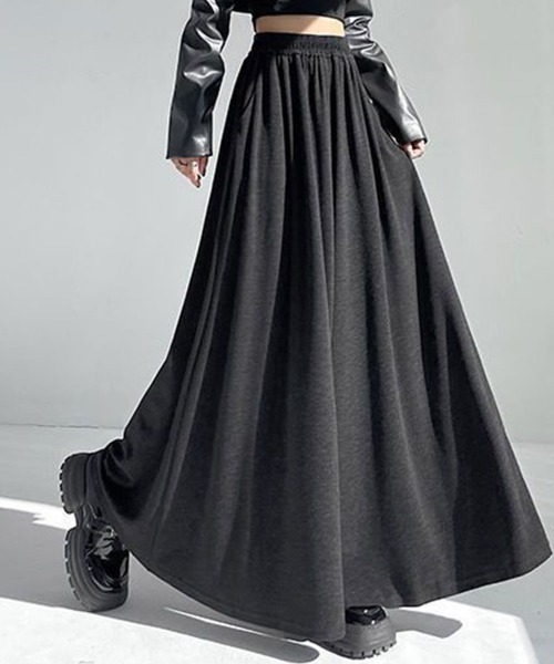 Sally Lunn スカート ウエストゴムロングフレアスカート : ZOZOTOWN