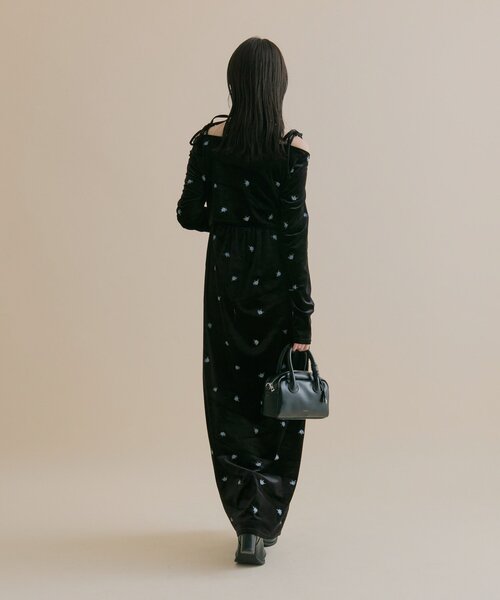 mystic（ミスティック） ワンピース 「森川企画」花柄ベロアワンピース