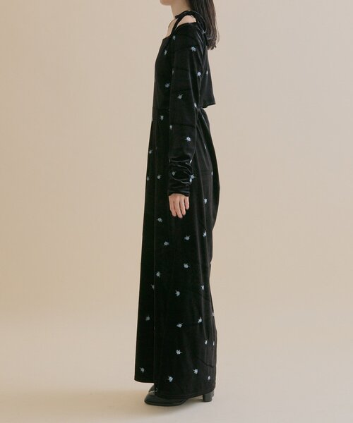 mystic（ミスティック） ワンピース 「森川企画」花柄ベロアワンピース