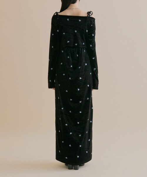 mystic（ミスティック） ワンピース 「森川企画」花柄ベロアワンピース