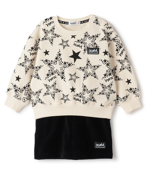 X-girl Stages（エックスガールステージス） セットアップ 星総柄