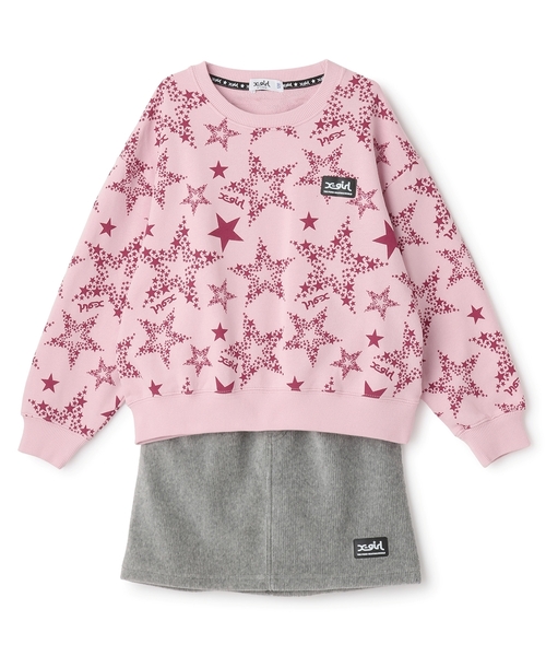 X-girl Stages（エックスガールステージス） セットアップ 星総柄