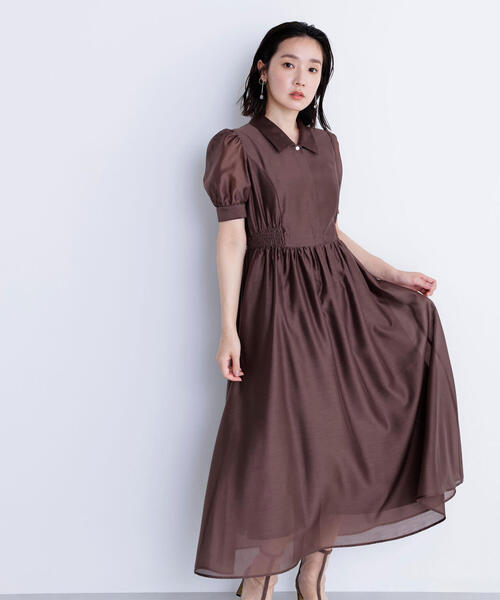 「NATURAL BEAUTY BASIC」 シャツワンピース SMALL ブルー レディース_画像3