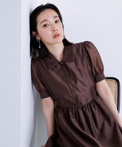 「NATURAL BEAUTY BASIC」 シャツワンピース SMALL ブルー レディース_画像7