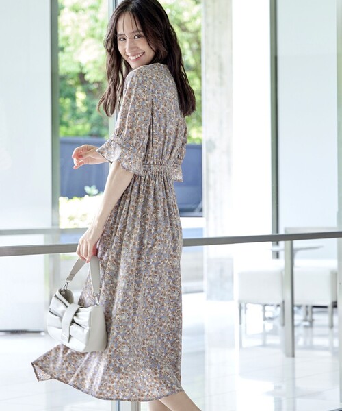 「Tiaclasse」 半袖ワンピース X-LARGE ネイビー レディース_画像3