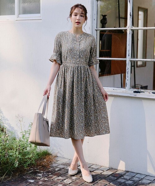 「Tiaclasse」 半袖ワンピース X-LARGE ネイビー レディース_画像6