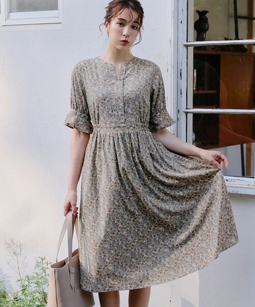 「Tiaclasse」 半袖ワンピース X-LARGE ネイビー レディース_画像7