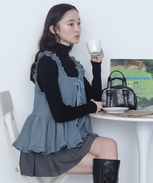 WEGO（ウィゴー） tシャツ WEGO/「26年春新作」フロントリボンフリル
