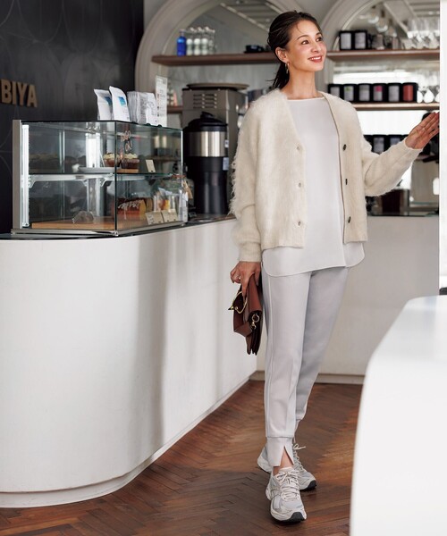 「UNFILO」 ニットカーディガン MEDIUM グレー レディース_画像6