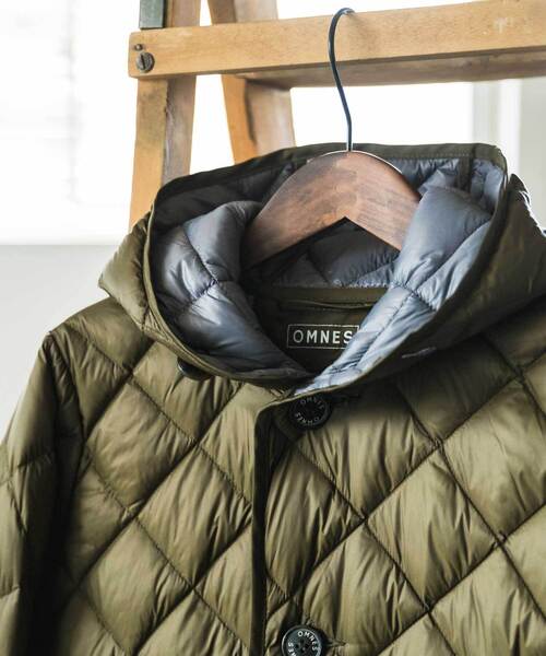 「OMNES」 ダウンコート SMALL ネイビー レディース_画像7