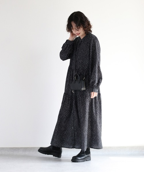 「cepo」 長袖ワンピース M チャコール レディース_画像2