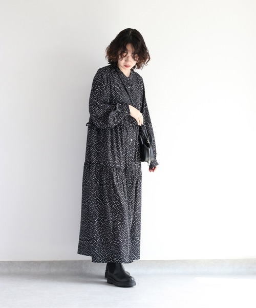 「cepo」 長袖ワンピース M チャコール レディース_画像5