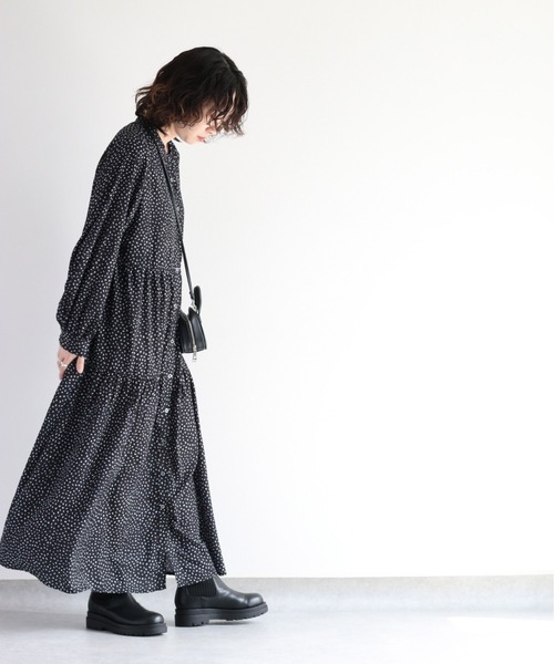 「cepo」 長袖ワンピース M チャコール レディース_画像7