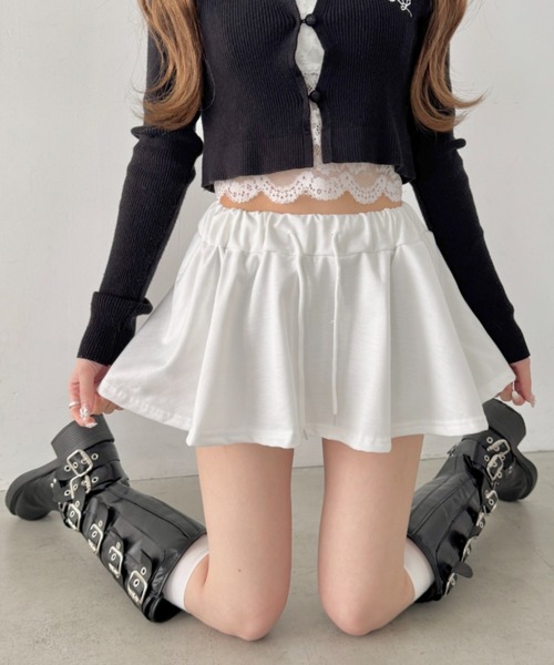 Loueme パンツ マイクロミニスカートレイヤーショートパンツ