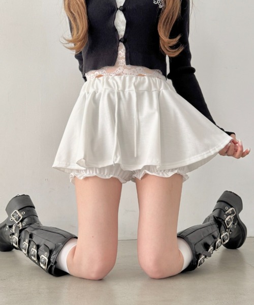 Loueme パンツ マイクロミニスカートレイヤーショートパンツ