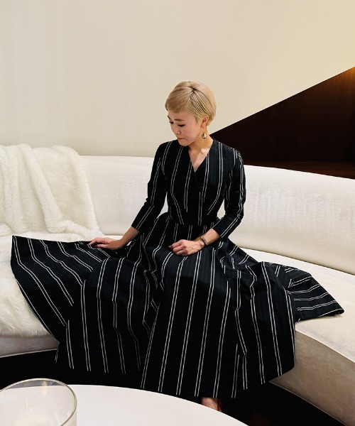 「JENNE」 7分袖ワンピース SMALL ブラック レディースの画像