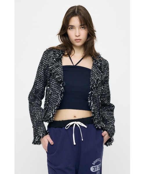 新品未使用 MOUSSY COMPACT TWEED ジャケット ネイビー 紺色 【公式通販】