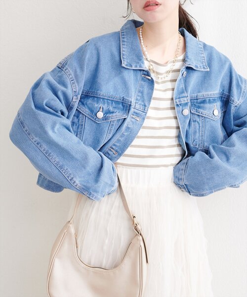 natural couture デニムジャケット gジャン ショートデニムジャケット