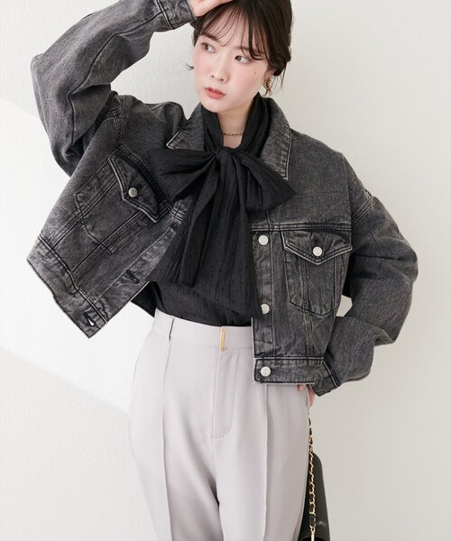 natural couture デニムジャケット gジャン ショートデニムジャケット