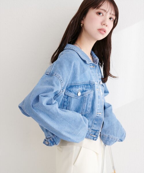 natural couture デニムジャケット gジャン ショートデニムジャケット