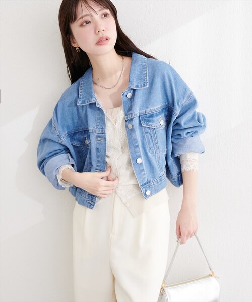 natural couture デニムジャケット gジャン ショートデニムジャケット