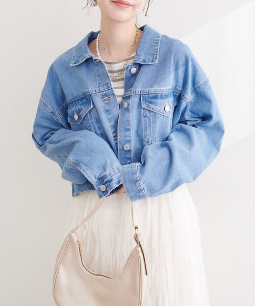 natural couture デニムジャケット gジャン ショートデニムジャケット