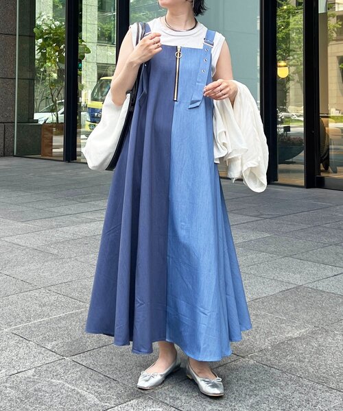 un dix cors（アンディコール） ワンピース バイカラーストラップ