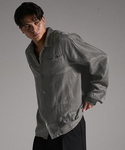 GRANCY シャツ 「GRANCY」Vintage Fade Open-collar Shirt