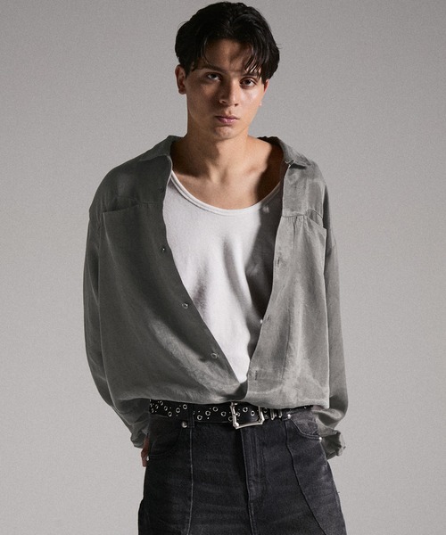 GRANCY シャツ 「GRANCY」Vintage Fade Open-collar Shirt