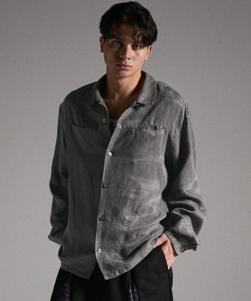 60's ヴィンテージ　レーヨンシャツ ブラック　フェード GRANCY シャツ 「GRANCY」Vintage Fade Open-collar Shirt