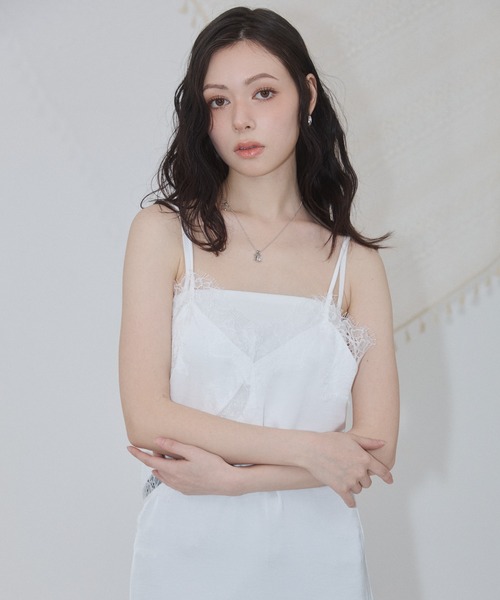 ENVYM（アンビー） ワンピース サテンレースアシメワンピース