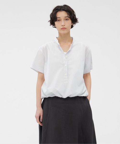 ブラウス シャツ YARN DYED COTTON POPLIN レディースの画像