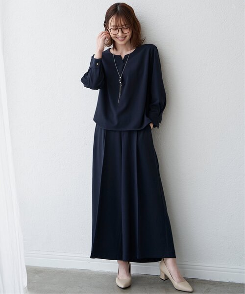 「IKKA LOUNGE」 セットアップ L ネイビー レディース_画像3