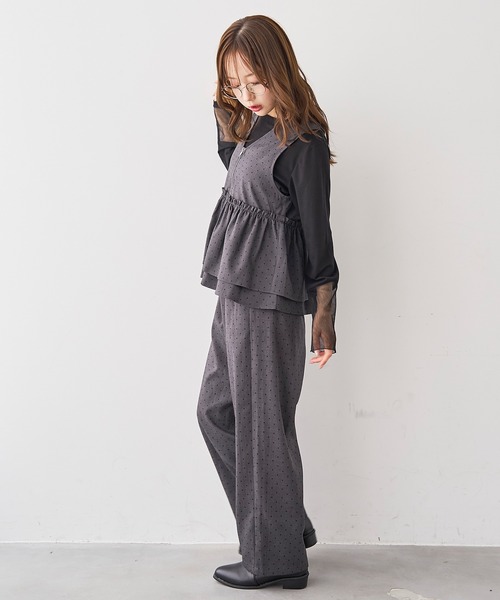mil（ミル） ベスト ジレ 夏 Wジップ ペプラムジレ 「セットアップ対応
