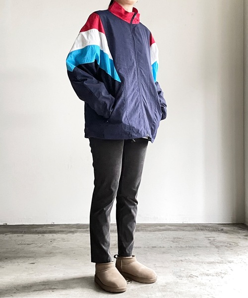 「COMMON WARE」 「HALHAM」ナイロンブルゾン M ネイビー レディース_画像8