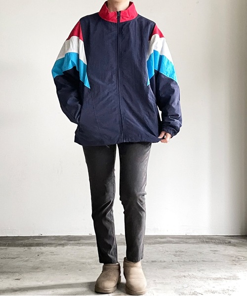 「COMMON WARE」 「HALHAM」ナイロンブルゾン M ネイビー レディース_画像9