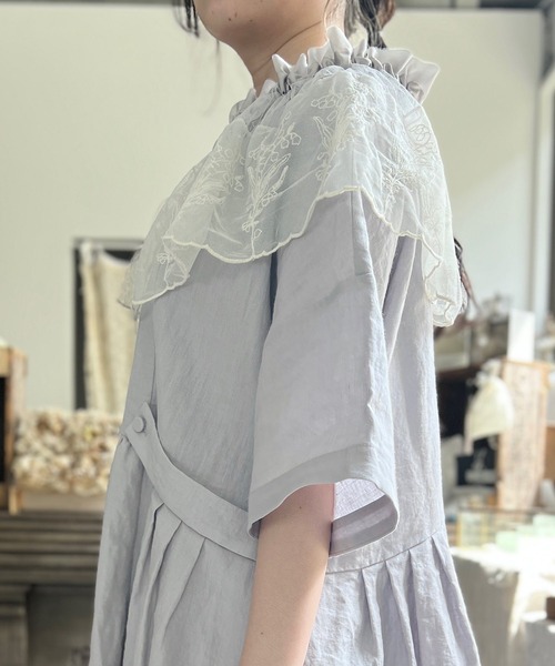 Soor Ploom Frill collar ash つけ襟 m.soeur（エムスール） つけ襟 付け襟 スズランチュールのつけ襟