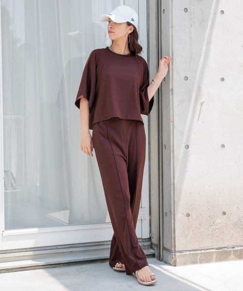 「HEREIAM」 半袖Tシャツ FREE ネイビー レディース_画像4