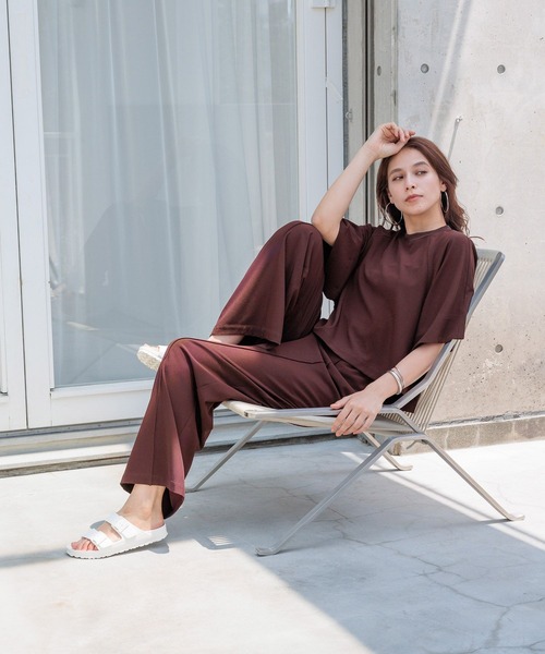 「HEREIAM」 半袖Tシャツ FREE ネイビー レディース_画像7