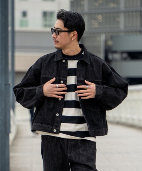 「FCTY.」 デニムジャケット MEDIUM インディゴブルー メンズ_画像8