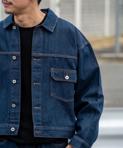 「FCTY.」 デニムジャケット MEDIUM インディゴブルー メンズ_画像9