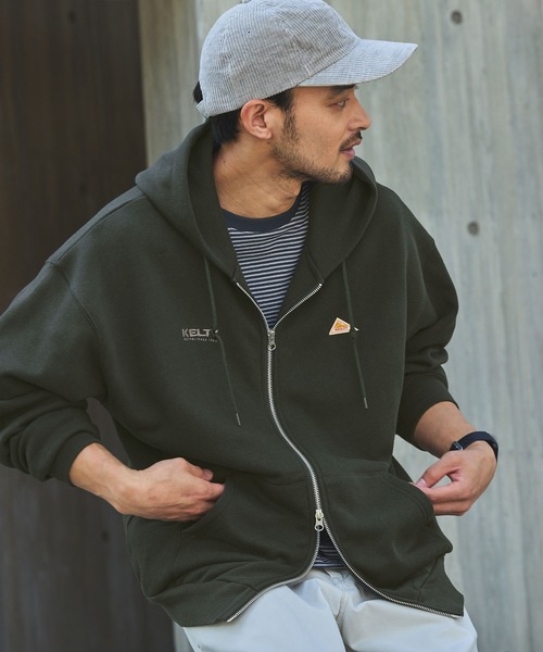 「KELTY」 ジップアップパーカー L グレイッシュベージュ レディース_画像3