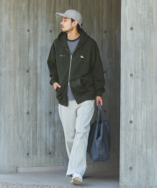 「KELTY」 ジップアップパーカー L グレイッシュベージュ レディース_画像6