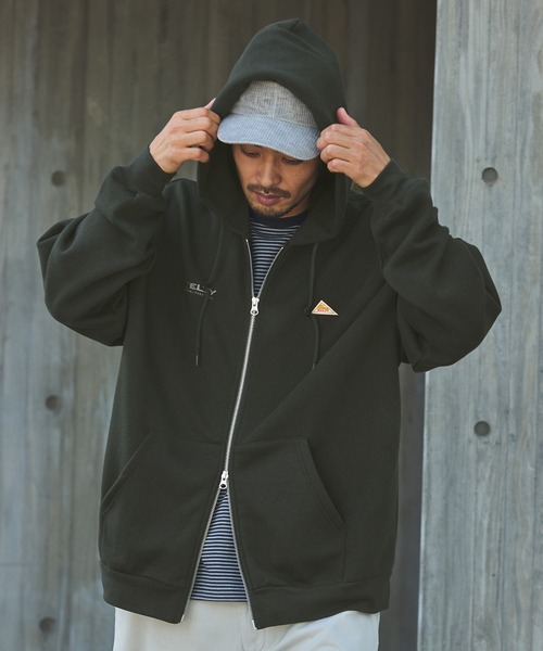 「KELTY」 ジップアップパーカー L グレイッシュベージュ レディース_画像7