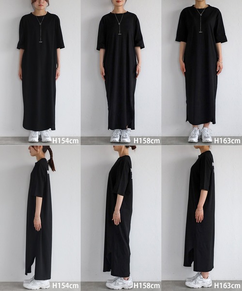 「Bonjour Sagan」 「each」7分袖ワンピース M ブラック レディース_画像2