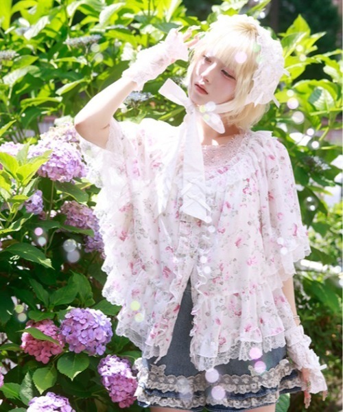 myu：loret（ミュウロレット） ブラウス シャツ 半袖 花柄フリル 