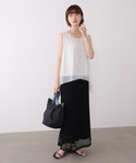 タンクトップ ノースリーブ シフォンレイヤード...の詳細画像1