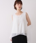 タンクトップ ノースリーブ シフォンレイヤード...の詳細画像2